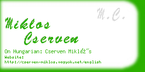 miklos cserven business card